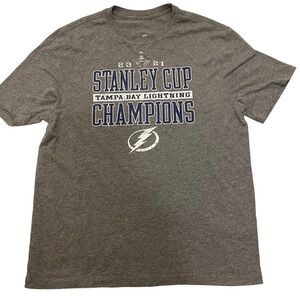 Tampa Bay Lightning NHL Stanley Cup Champions Graphic Tee Shirt Men's Size Large